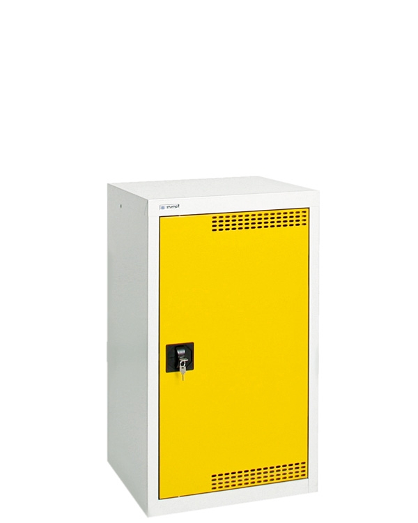 Umweltschrank Basic-Plus-1, lichtgrau/gelb