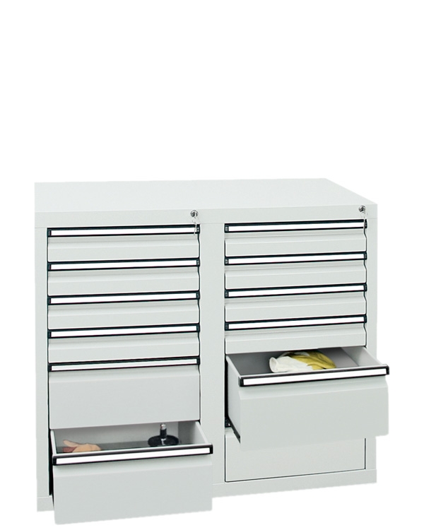 Schubladenschrank Serie ST 410-2, mit Teleskopführungen