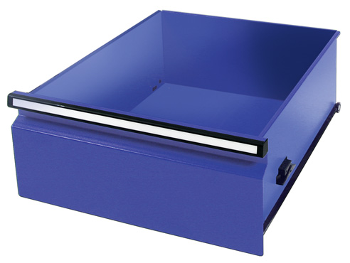 Einzelschublade Serie STS 410, enzianblau, 200 mm hoch, 500 mm breit, mit Teleskopführung