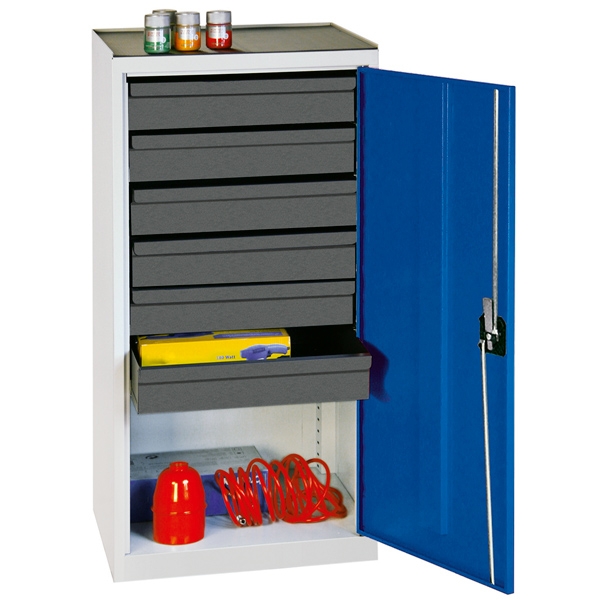 Werkzeug- und Materialschrank Serie 3000, lichtgrau/blau