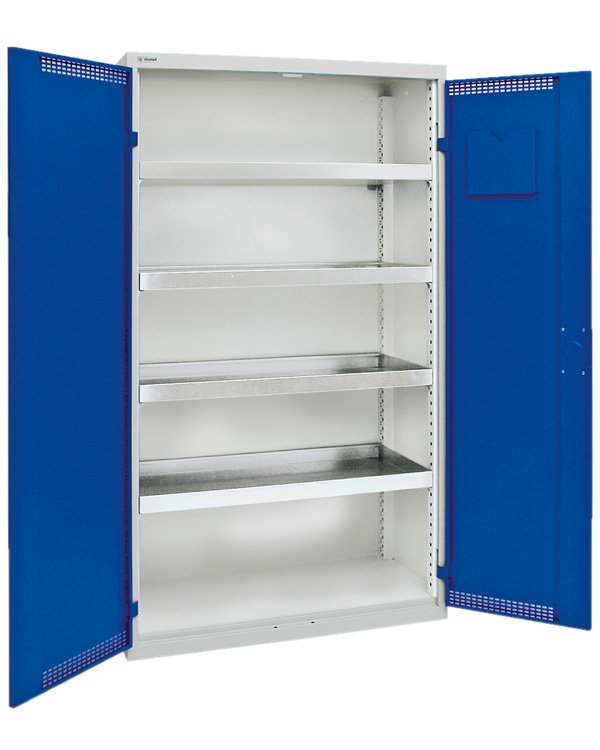 Umweltschrank Basic-Plus-4, lichtgrau/blau
