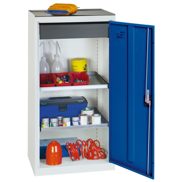 Werkzeug- und Materialschrank Serie 3000, lichtgrau/blau